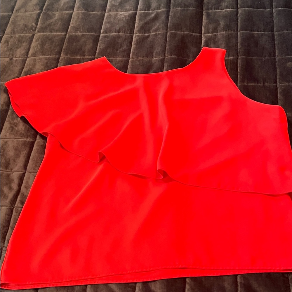 Chico's Vibrant Red Asymmetrical Blouse
